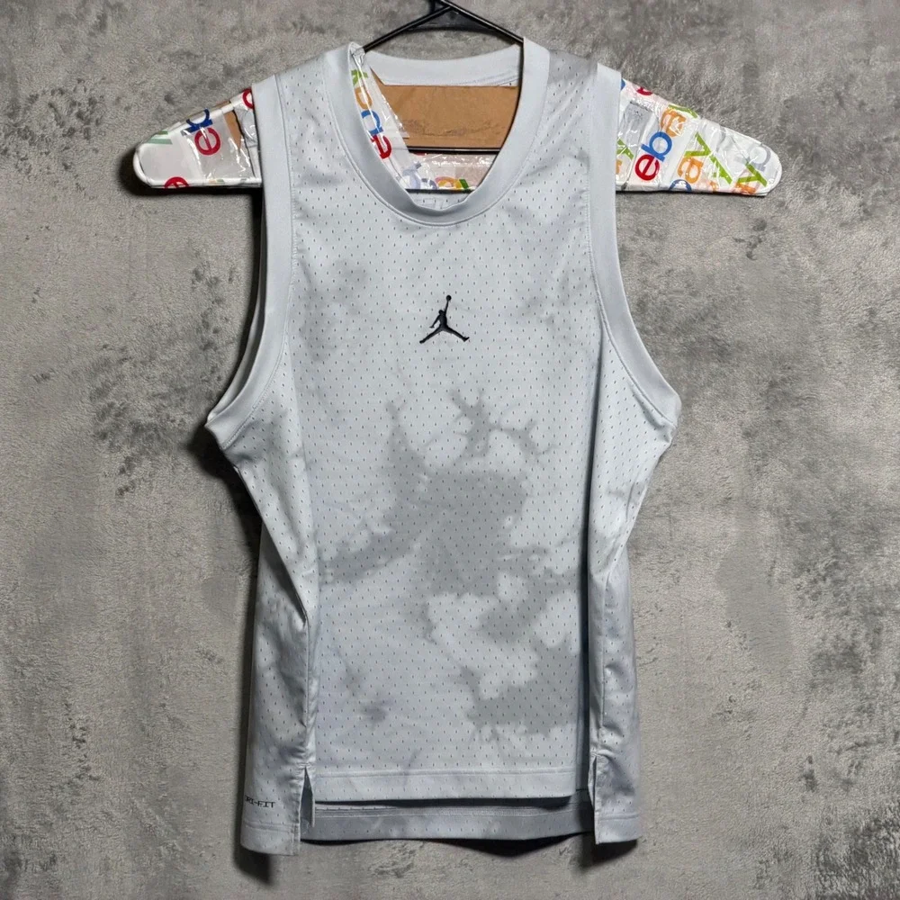 Jordan Dome Jersey Mens Large Gray Tie Dye Basketball Athletic DZ0565-043